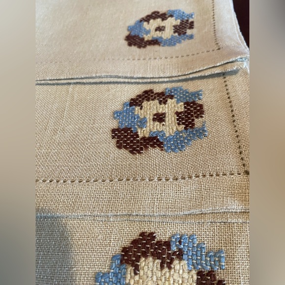 Vintage Embroidery Linen Napkins Receive 6 - Picture 4 of 5